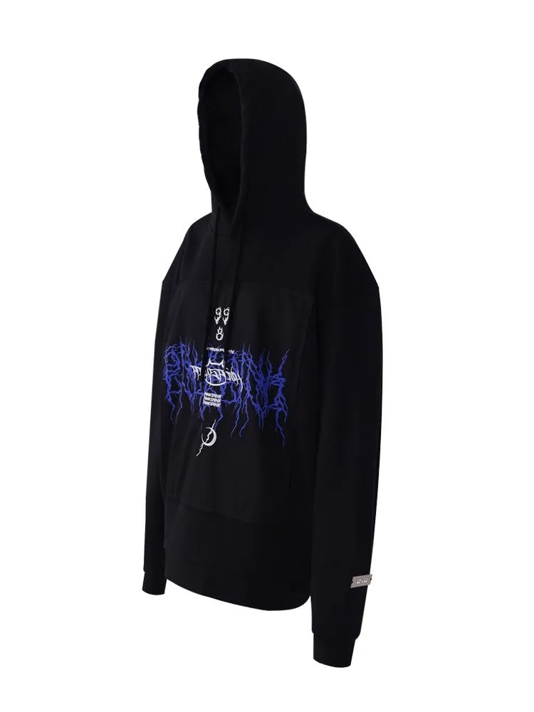 Patch Loose Gender-Free Hooded Jacket