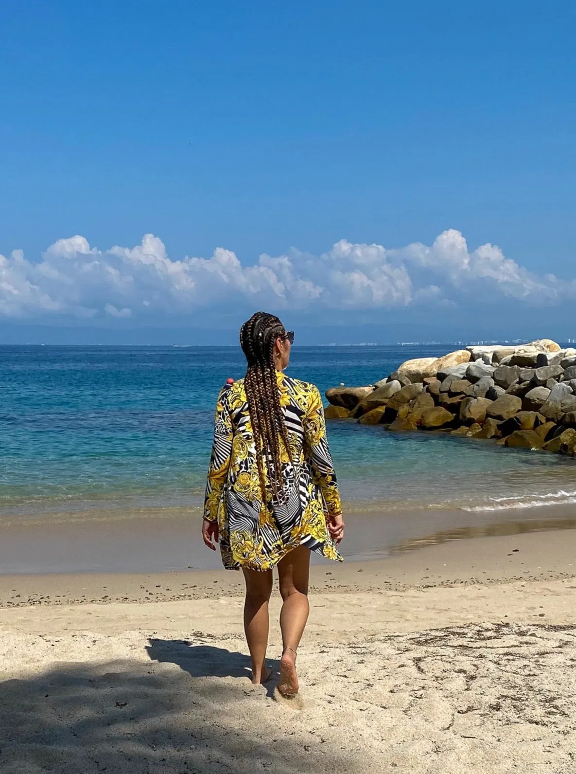 Patterned Shirt Cover-up
