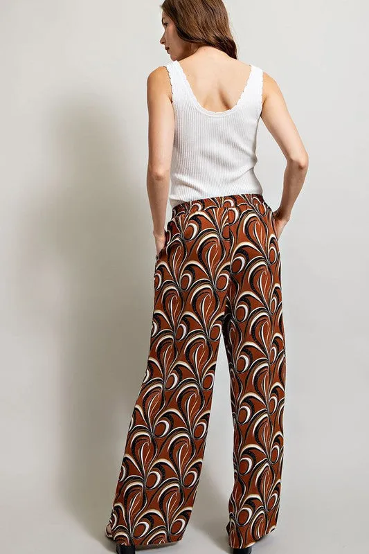 PENELOPE STRAIGHT LEG PANTS - BROWN