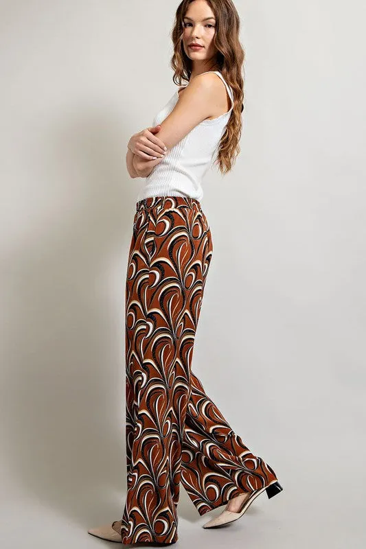 PENELOPE STRAIGHT LEG PANTS - BROWN