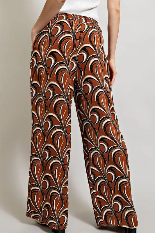 PENELOPE STRAIGHT LEG PANTS - BROWN