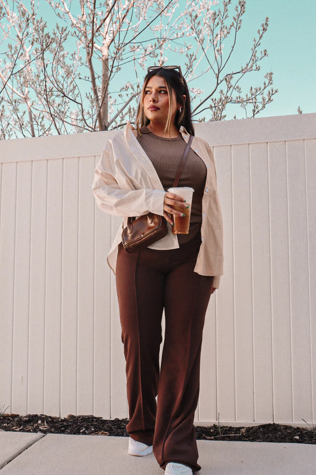 Pin Tuck high rise flare pants (3 COLORS)