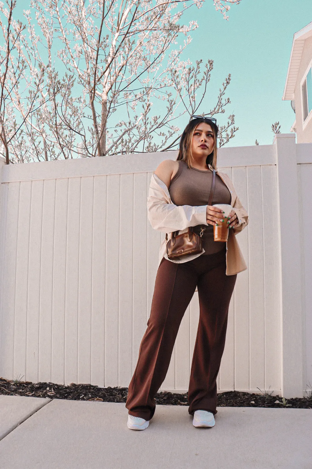 Pin Tuck high rise flare pants (3 COLORS)