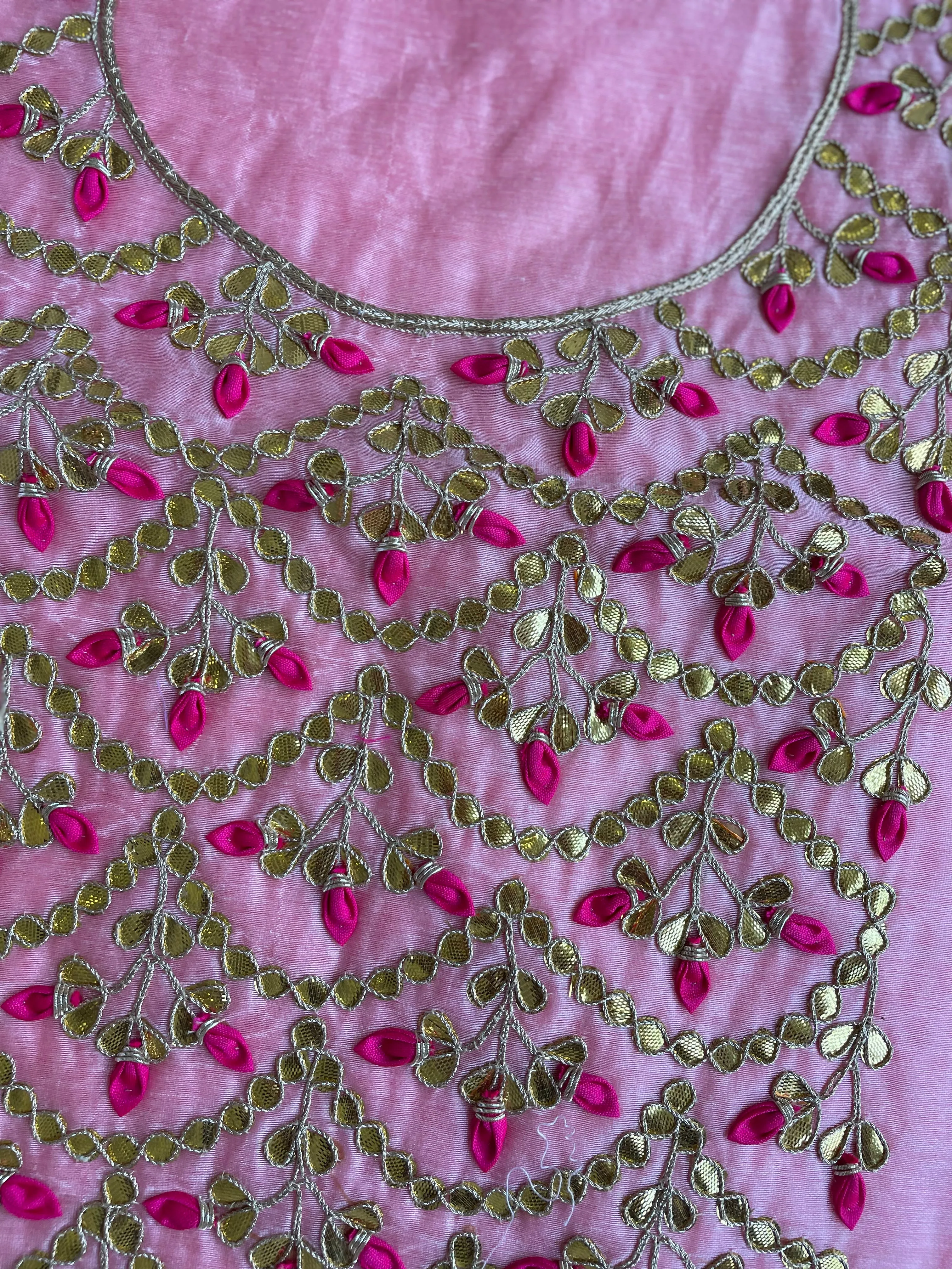 Pink Gota Patti Chanderi Kurti