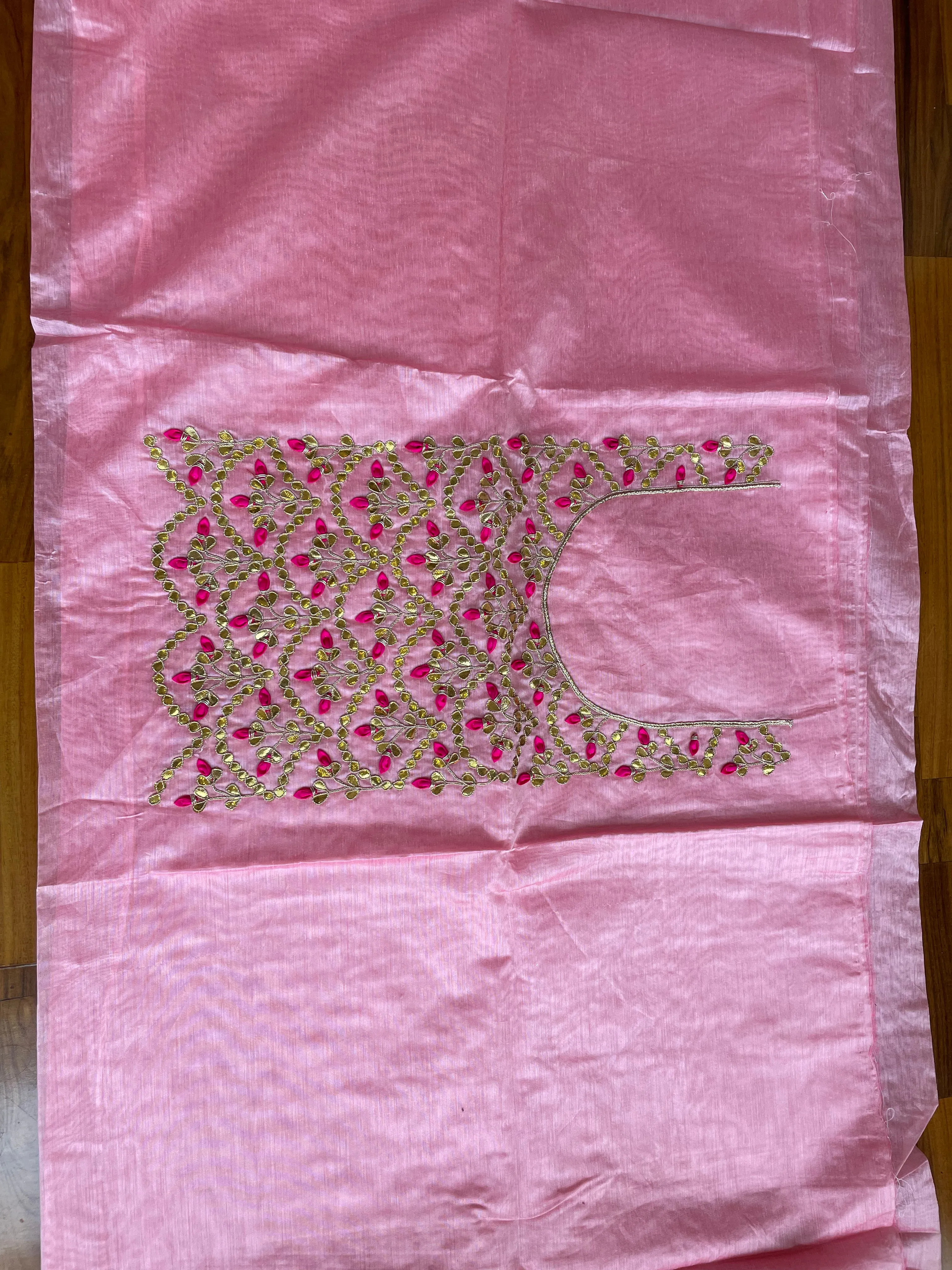 Pink Gota Patti Chanderi Kurti
