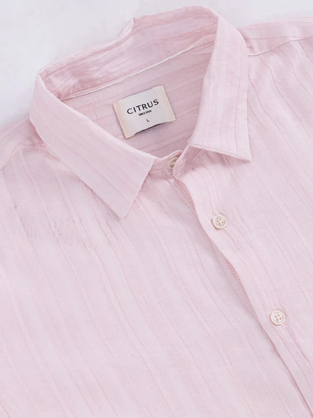 Pink Striped Slim Fit Shirt