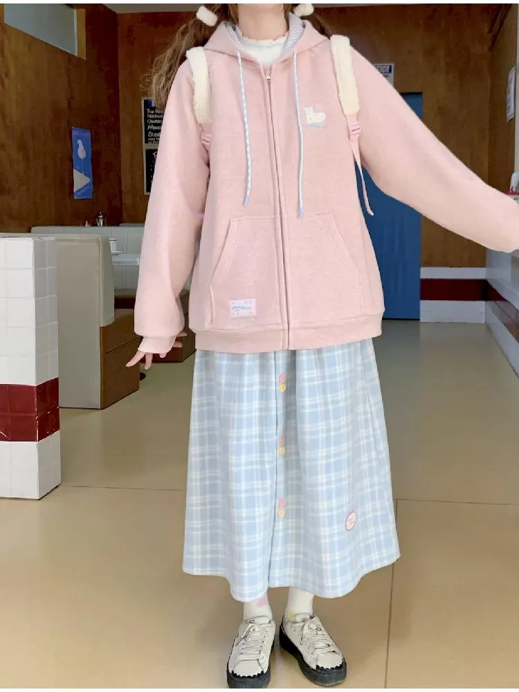 pink sweater loose casual cardigan