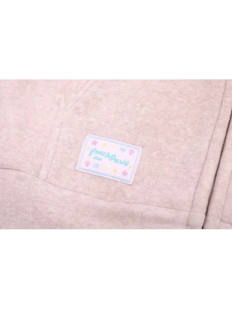 pink sweater loose casual cardigan