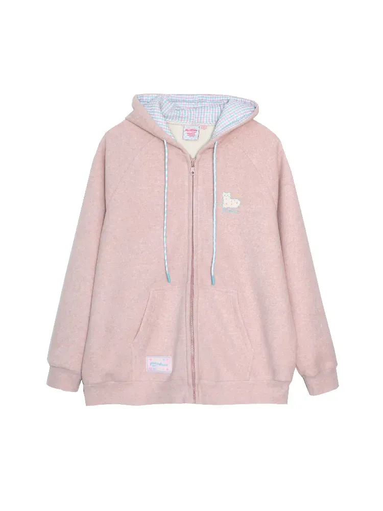 pink sweater loose casual cardigan