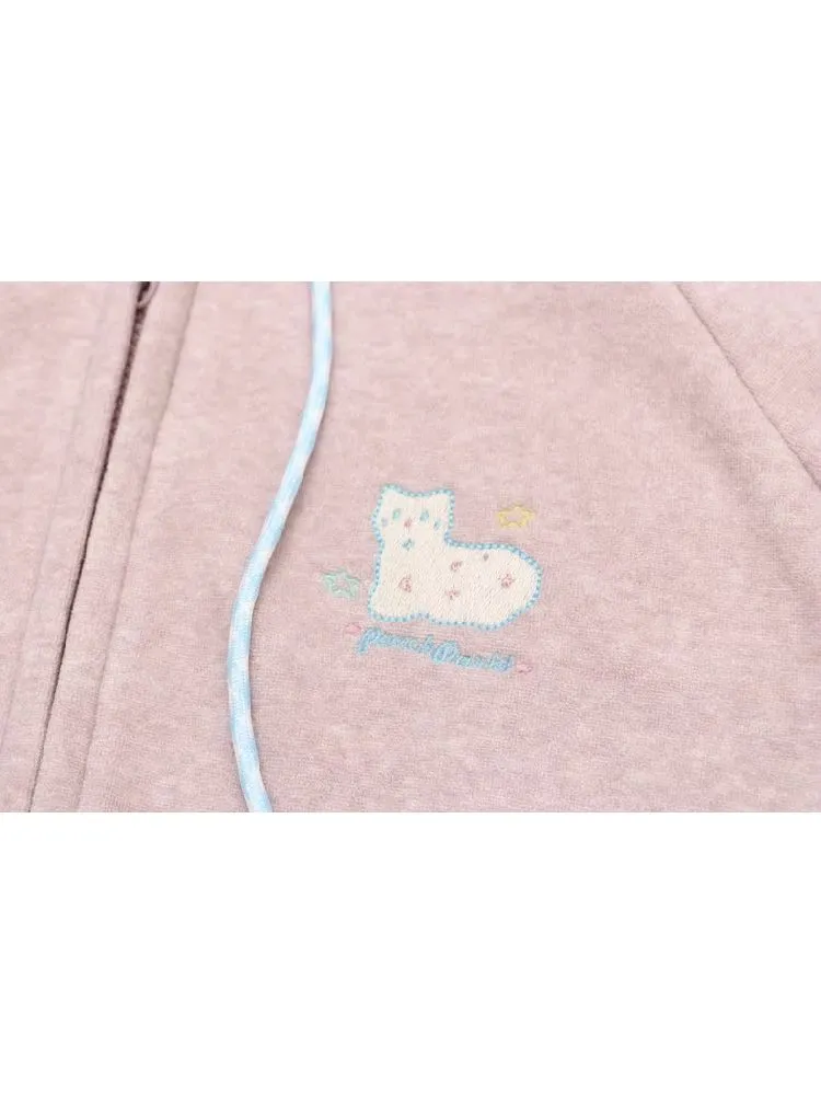 pink sweater loose casual cardigan