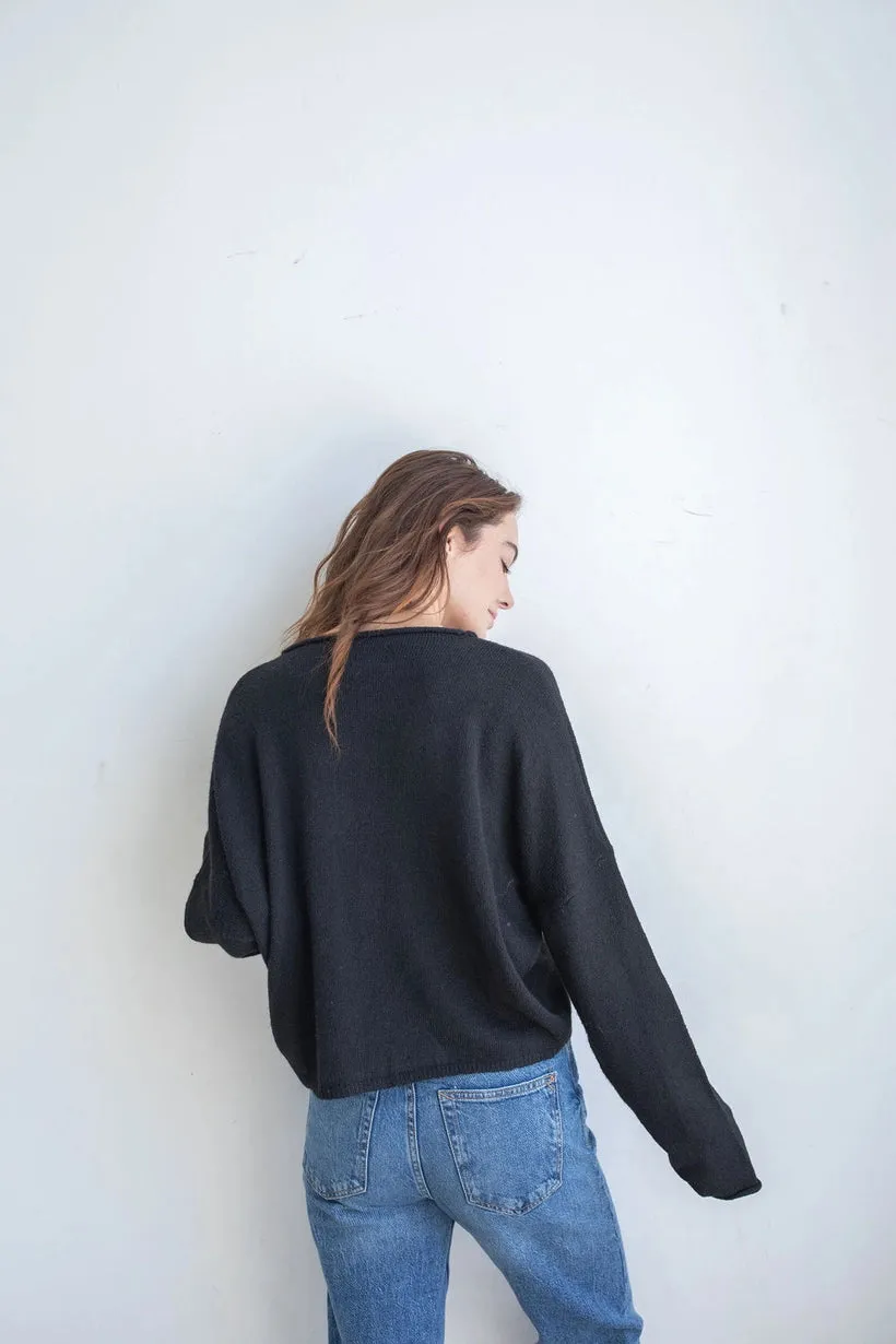 piper cozy cardigan - black