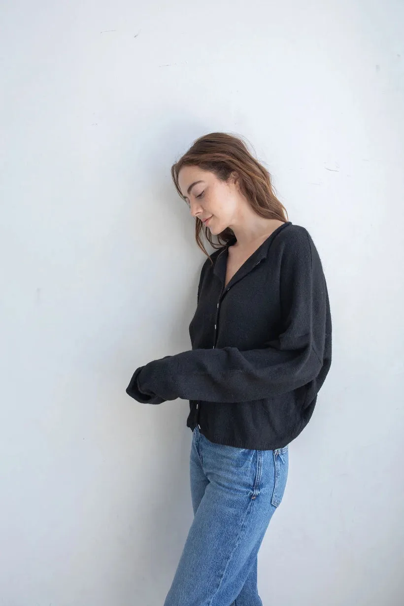 piper cozy cardigan - black