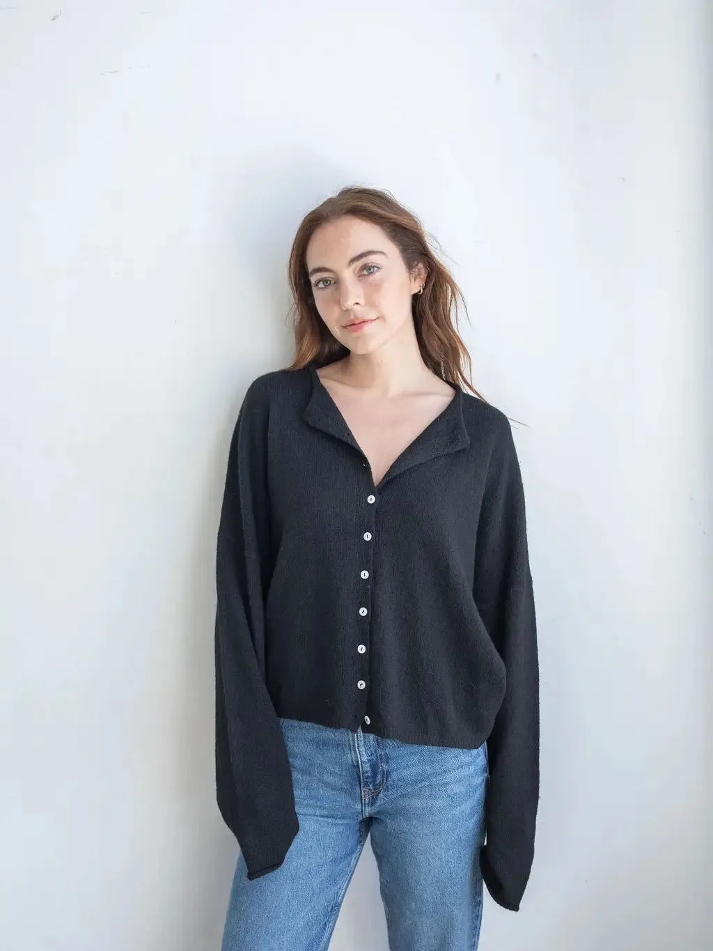 piper cozy cardigan - black