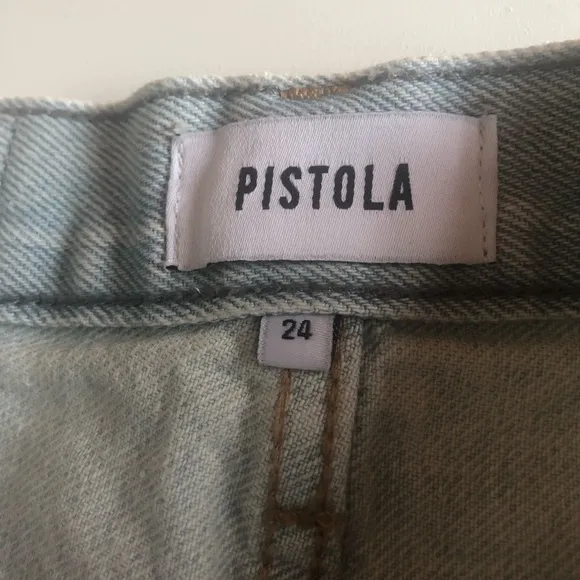 PISTOLA WOMENS NOVA RELAXED HIGH RISE CUT OFF DISTRESSED FRINGED SHORTS 24” NWT