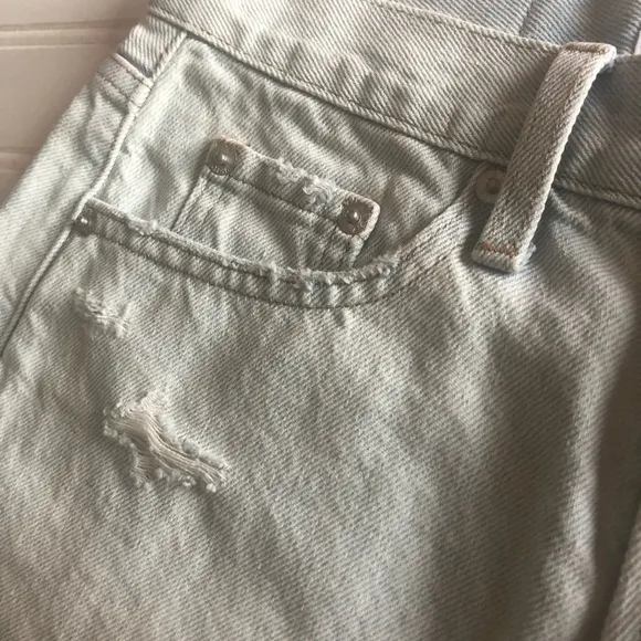 PISTOLA WOMENS NOVA RELAXED HIGH RISE CUT OFF DISTRESSED FRINGED SHORTS 24” NWT