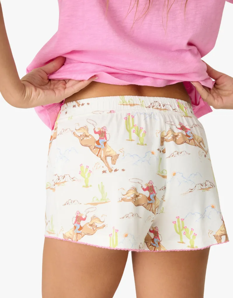 P.J Salvage Playful Prints Western Shorts in Natural