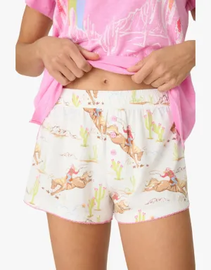 P.J Salvage Playful Prints Western Shorts in Natural