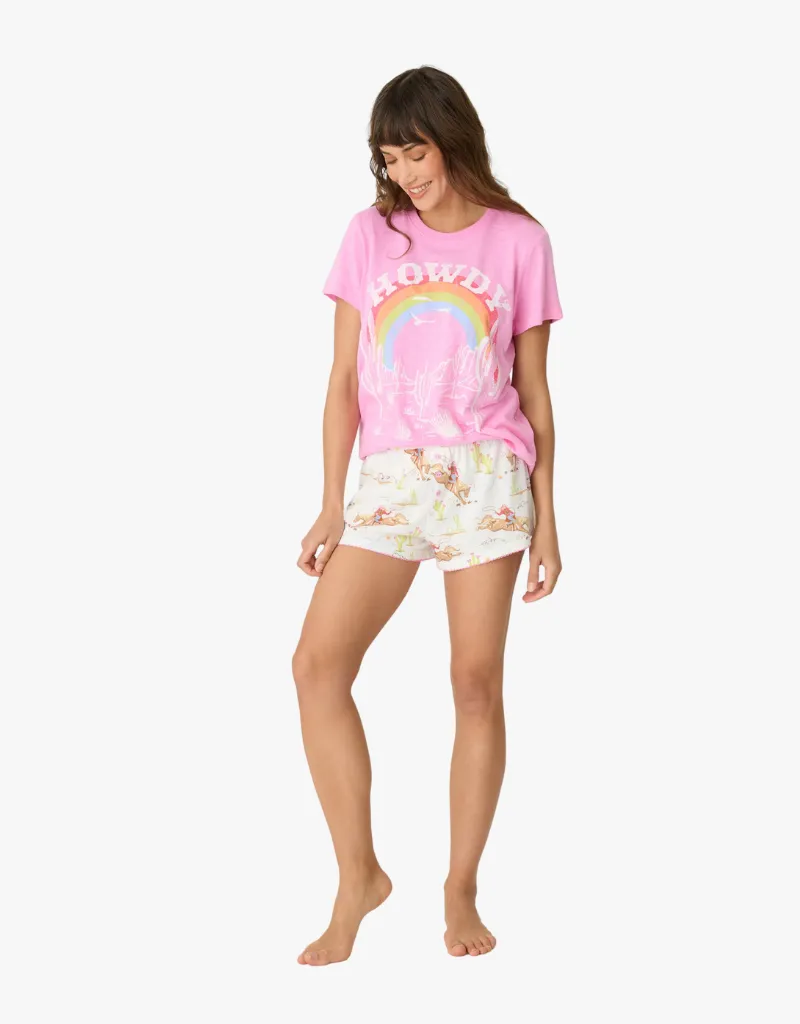 P.J Salvage Playful Prints Western Shorts in Natural