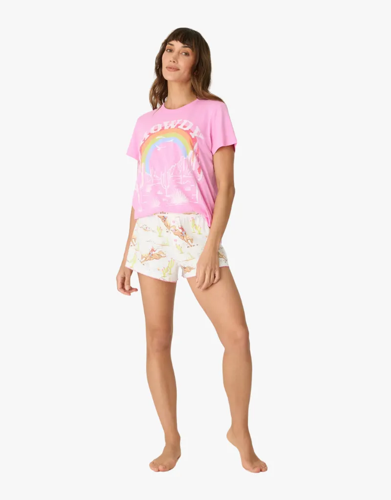 P.J Salvage Playful Prints Western Shorts in Natural