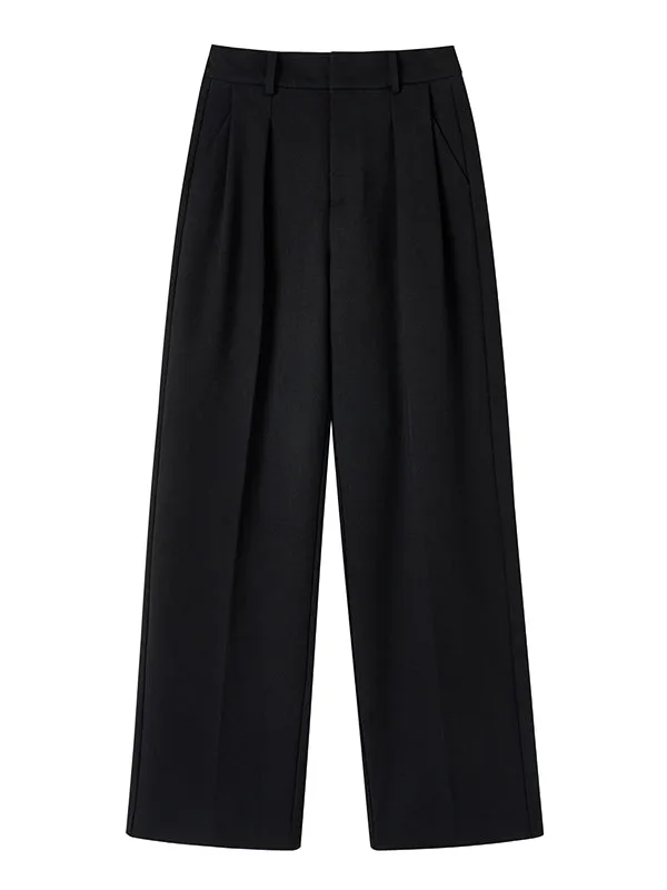 Plain Straight Classy Loose Slacks Pants