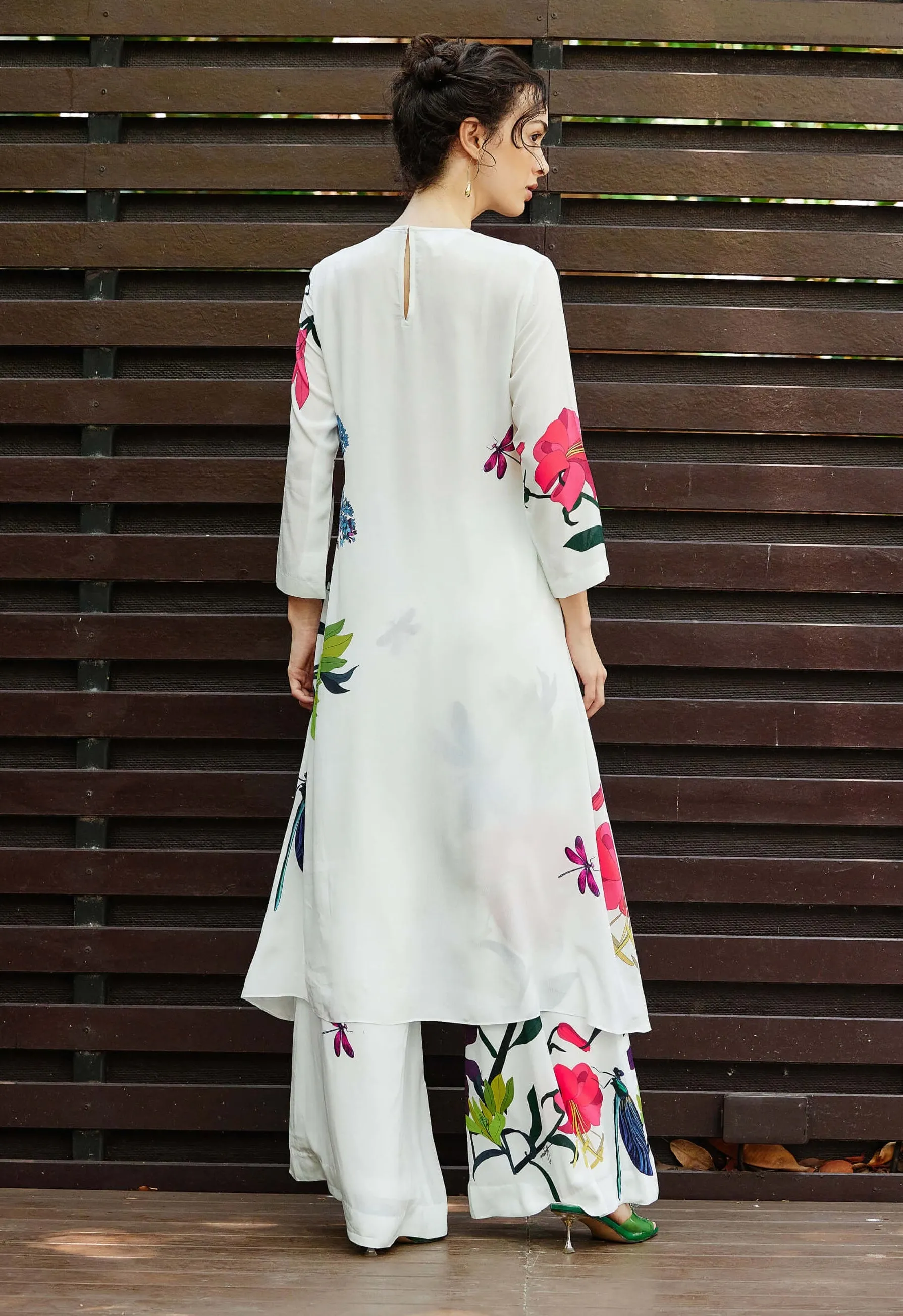Plum white kurta and pants