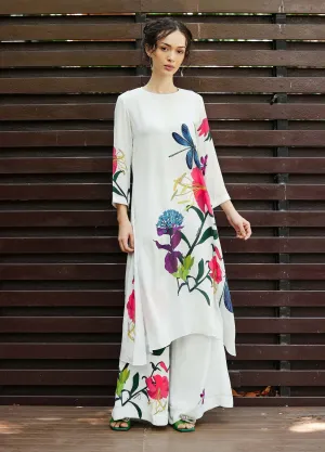 Plum white kurta and pants