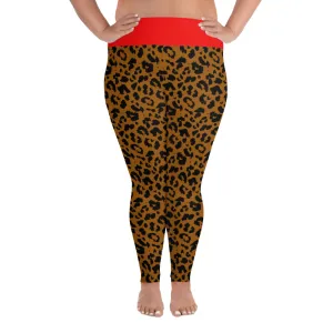 Plus Size Leggings Leopard and Red