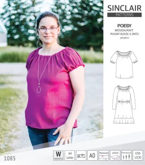 Poesy woven / knit peasant style blouse, tunic and dress (PDF)