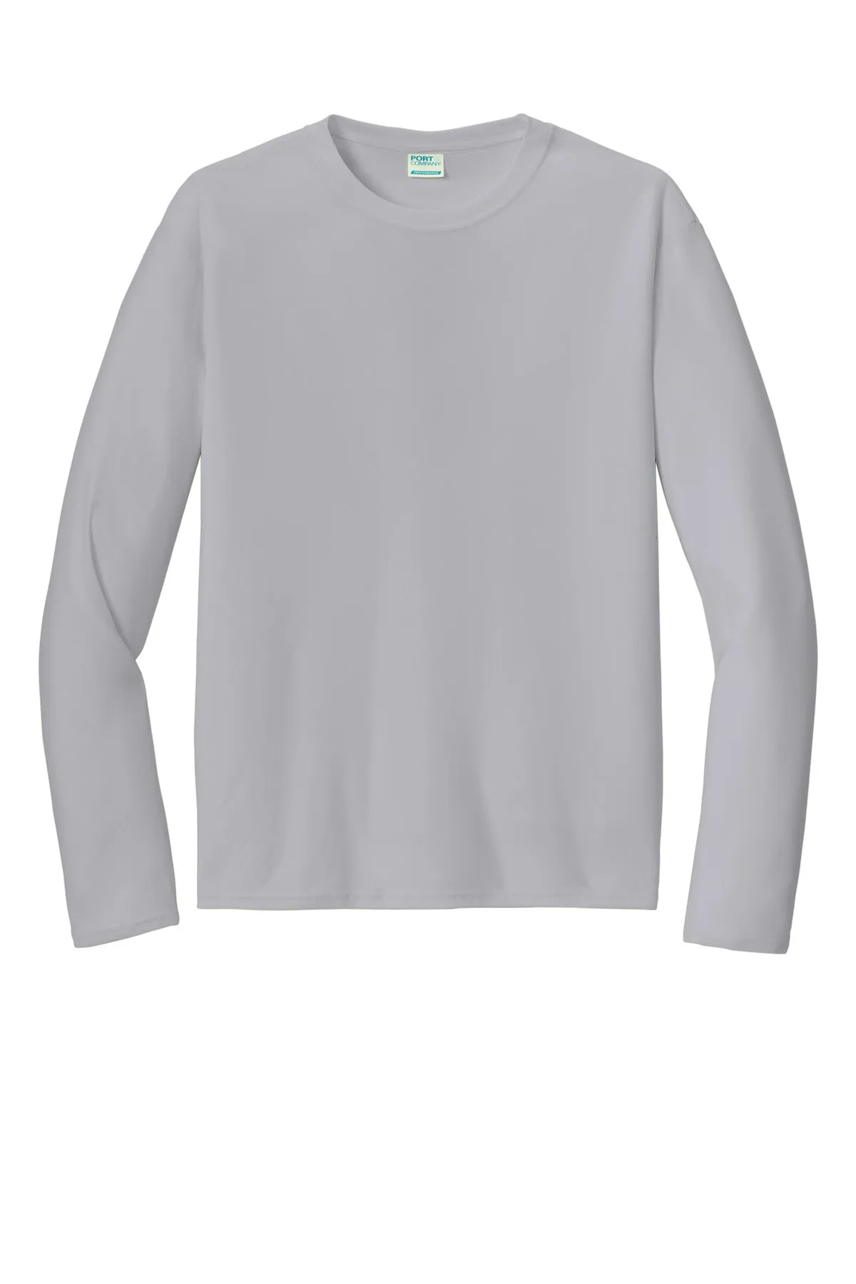 Port & Company  Long Sleeve Performance Tee. PC380LS Silver