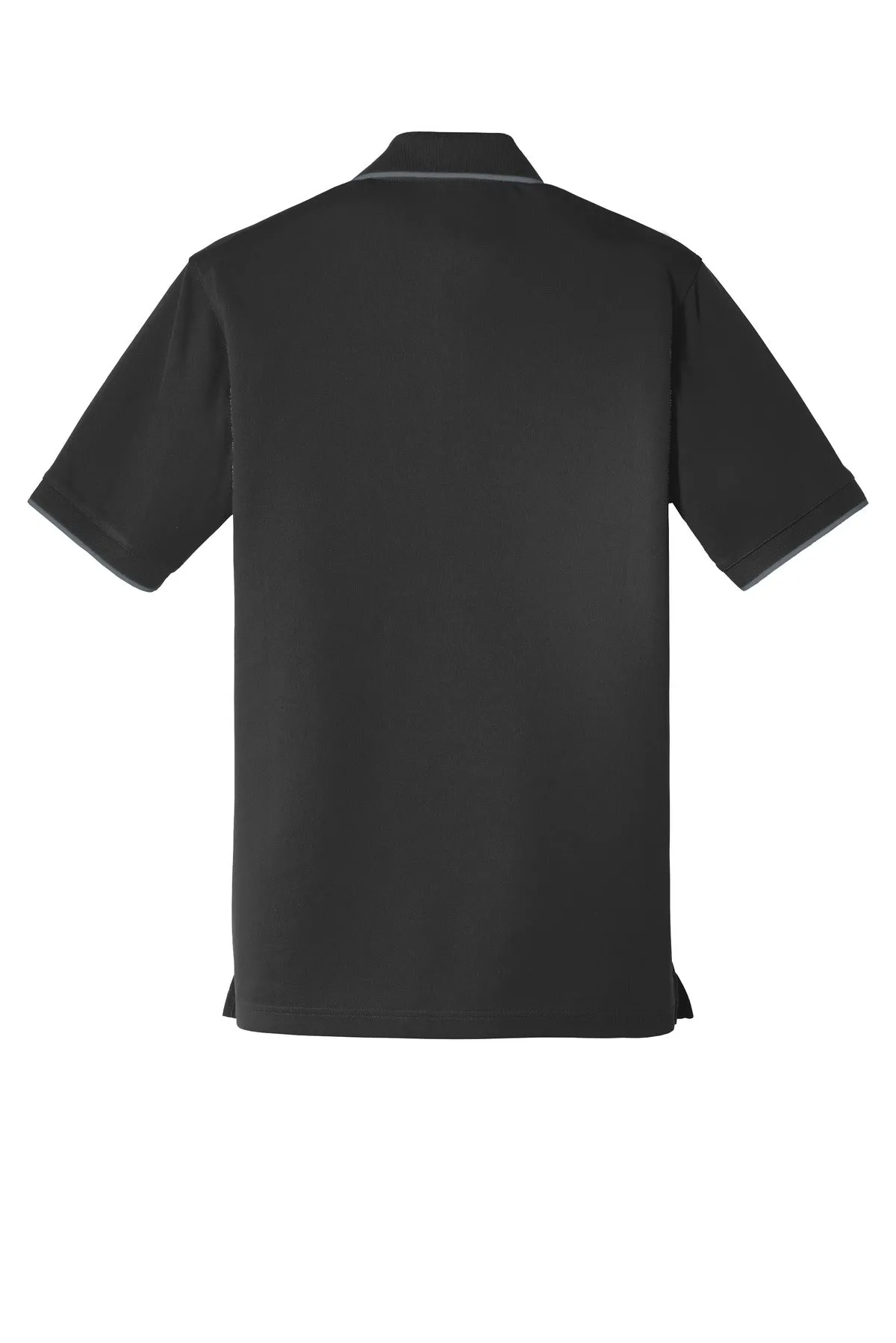 Port Authority Dry Zone UV Micro-Mesh Tipped Polo. K111 Deep Black/ Graphite