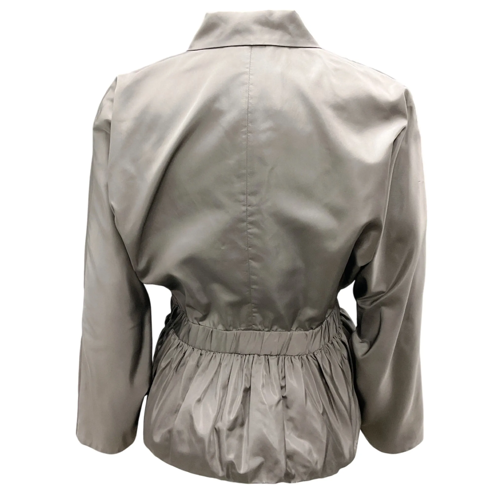 Prada Grey 2020 Tie-Waist Silk Jacket