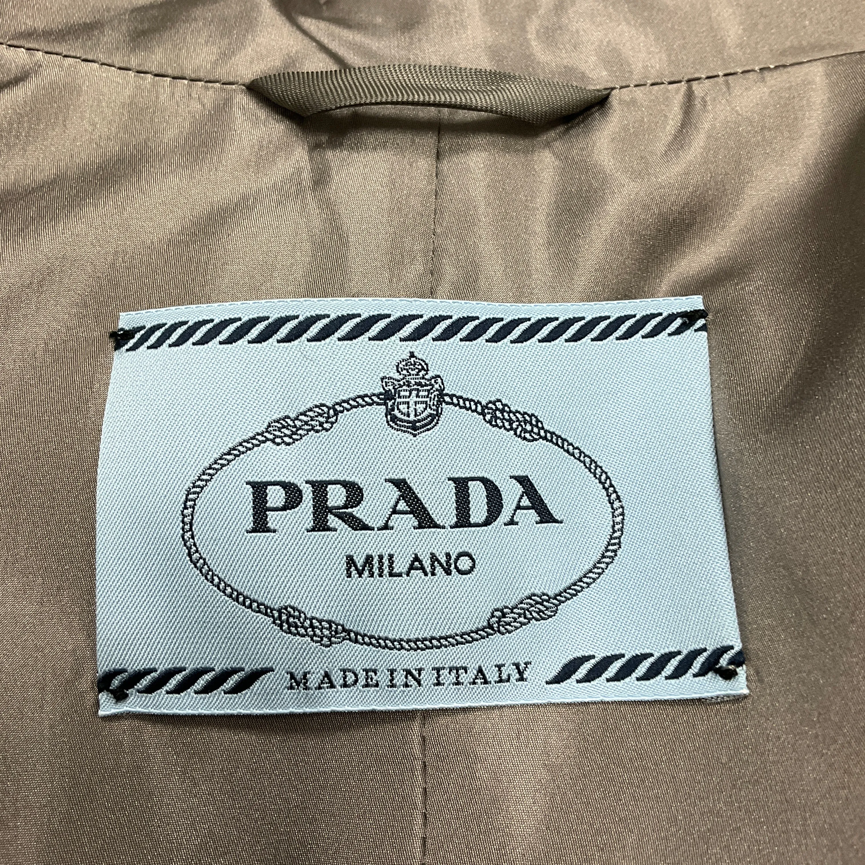 Prada Grey 2020 Tie-Waist Silk Jacket