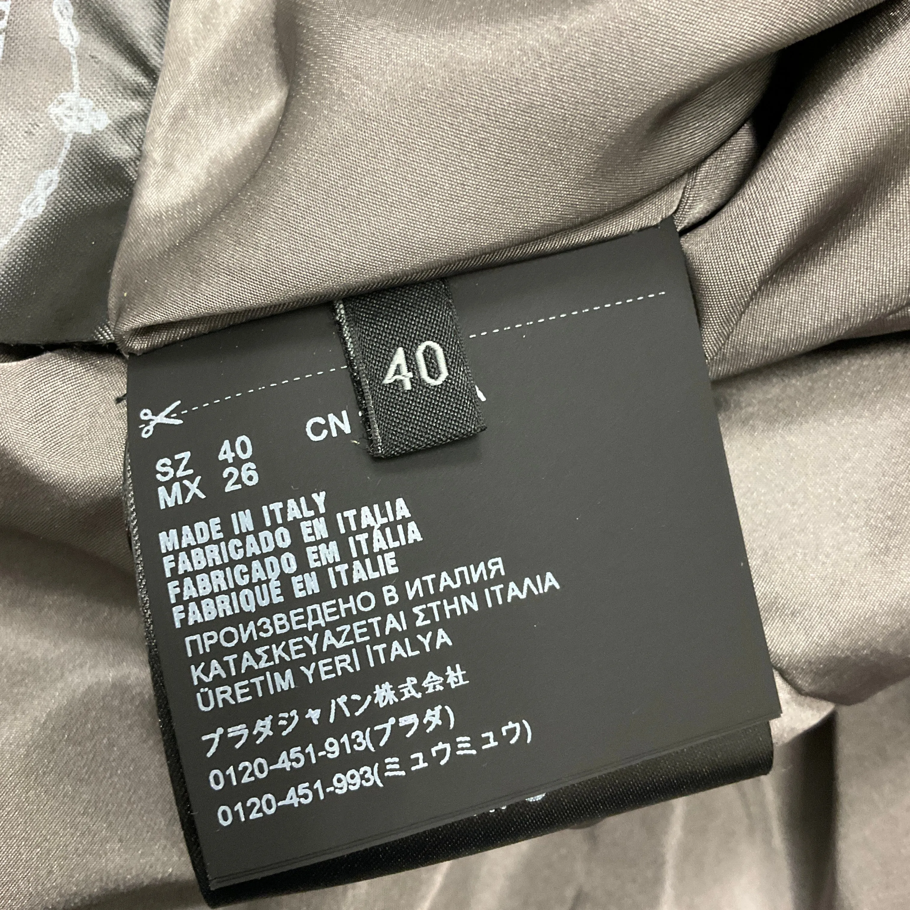 Prada Grey 2020 Tie-Waist Silk Jacket