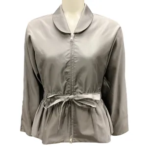 Prada Grey 2020 Tie-Waist Silk Jacket