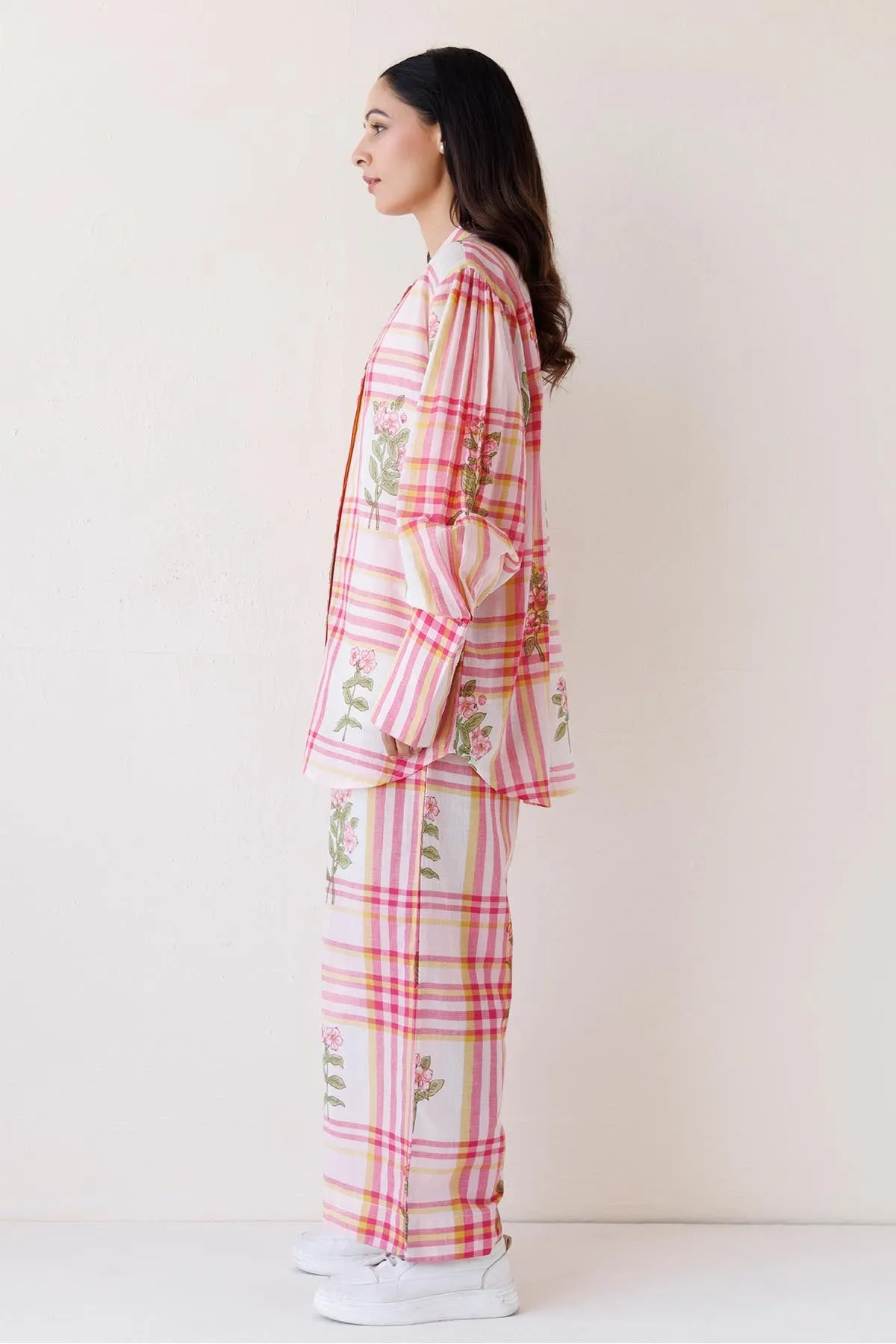 Printed Straight Fit Pink Pants