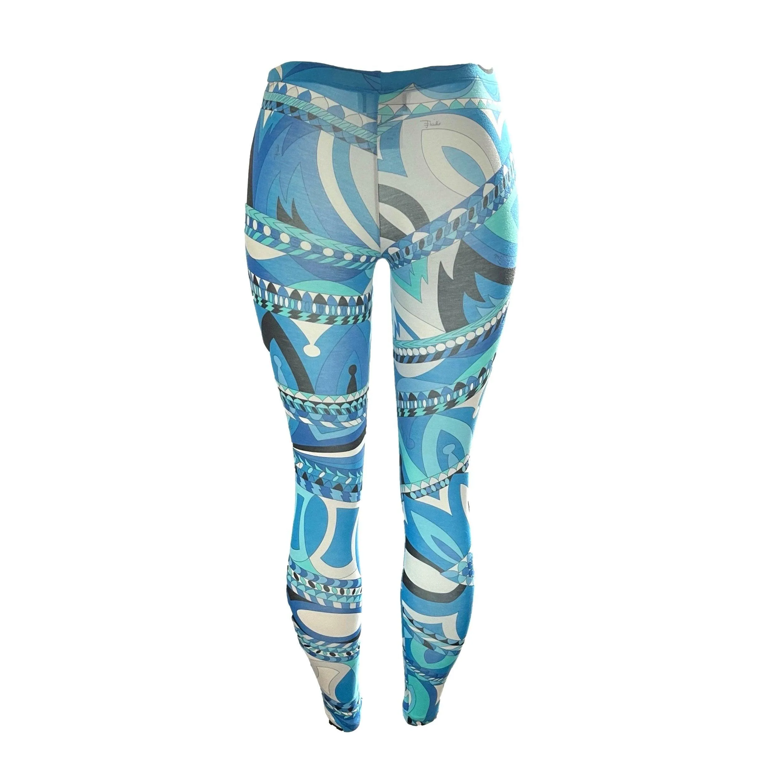 Pucci Blue Print Stretch Leggings