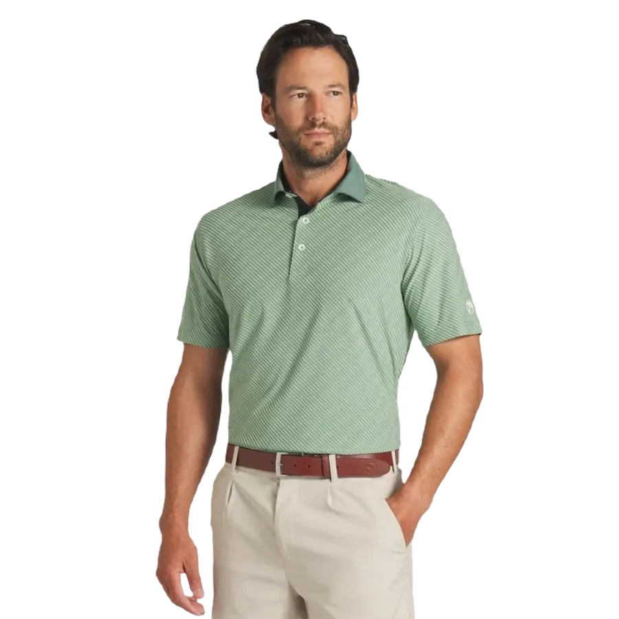 Puma AP Jacquard Stripe Golf Polo - Green