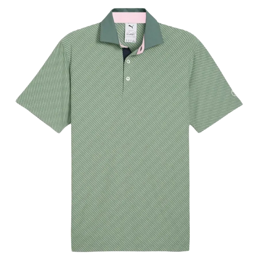 Puma AP Jacquard Stripe Golf Polo - Green