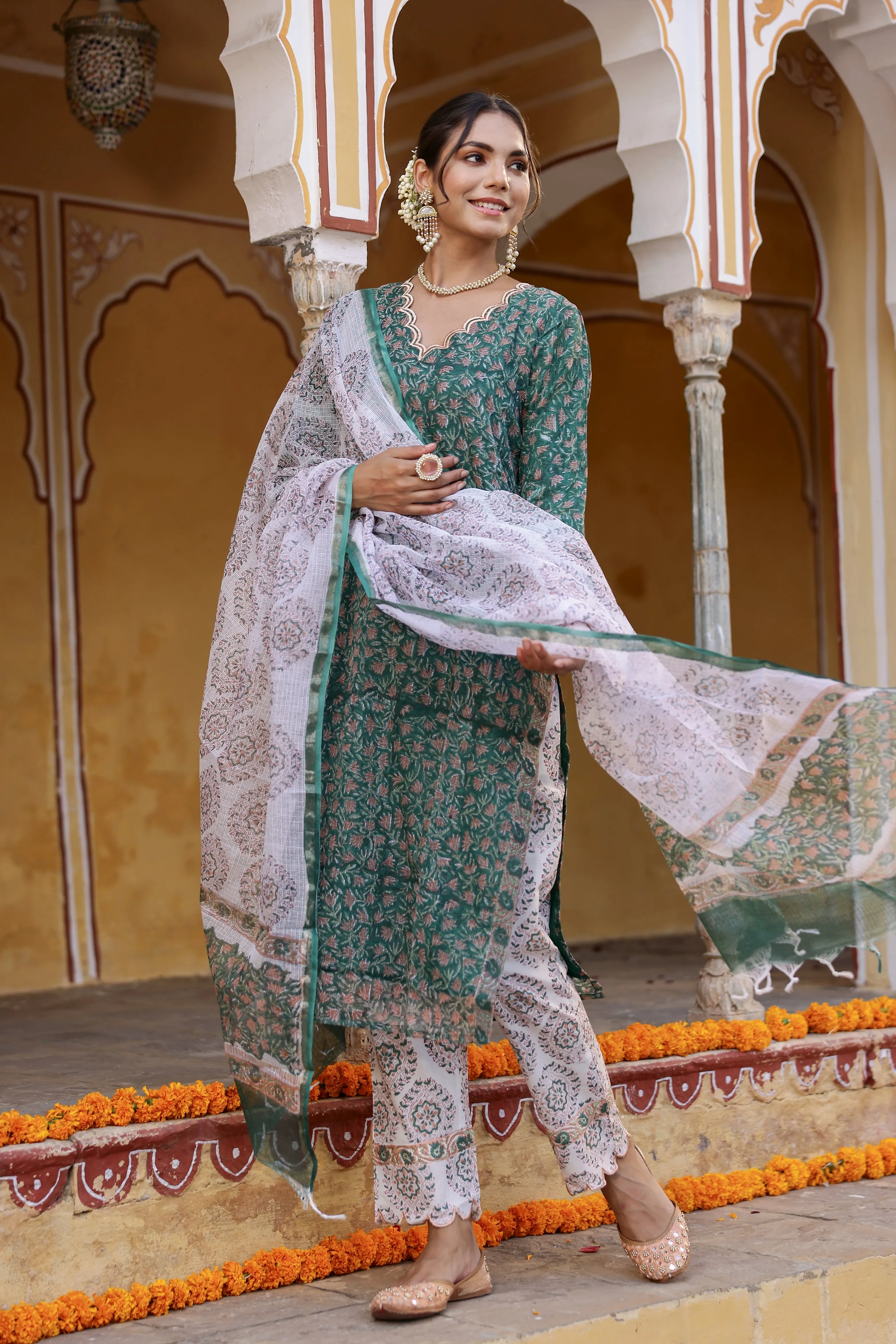 "Namika" Kota Doriya Suit Set with dupatta(3pc)