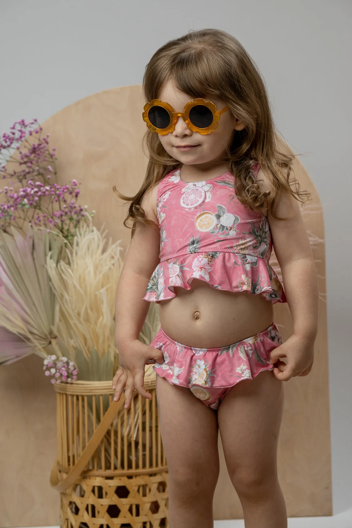 "Sabira" Hot Pink Floral Fruit Print Bikini