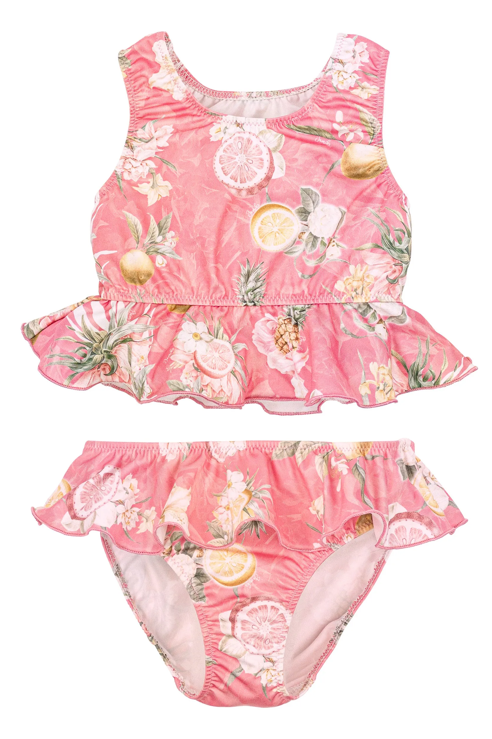 "Sabira" Hot Pink Floral Fruit Print Bikini