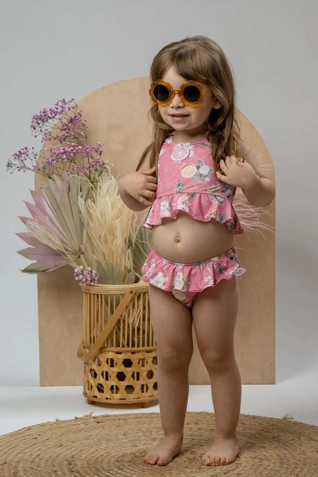 "Sabira" Hot Pink Floral Fruit Print Bikini