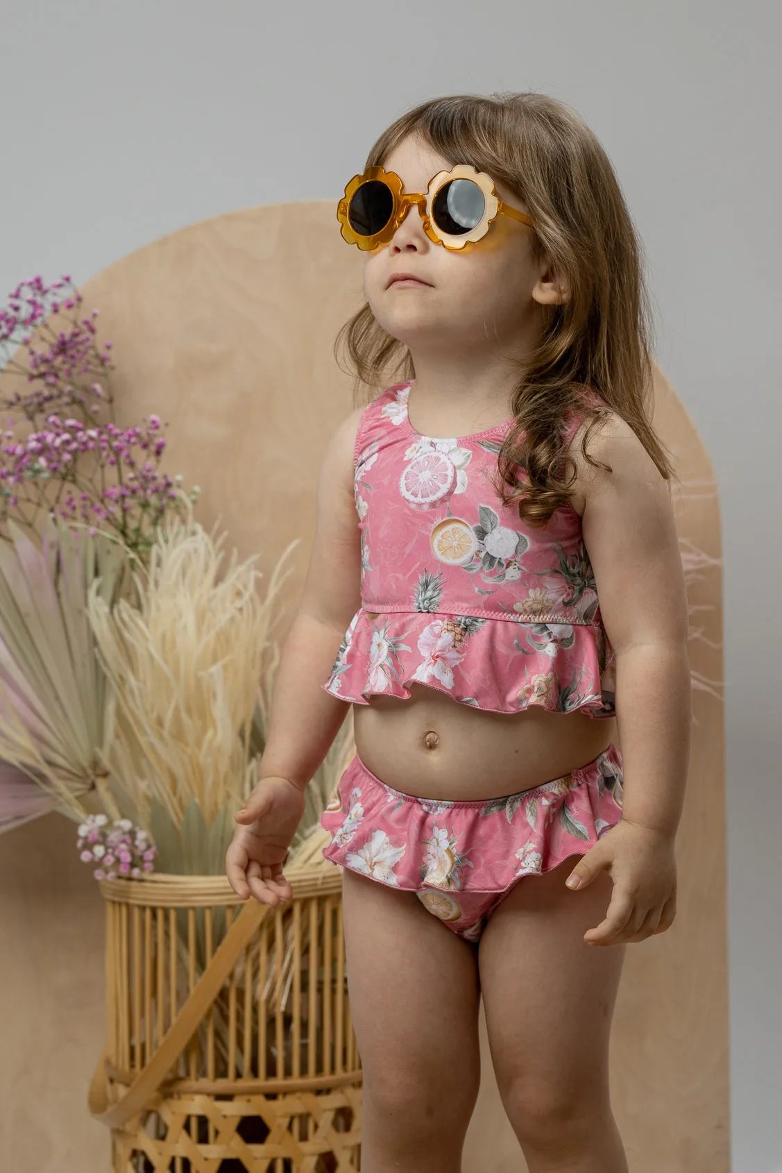 "Sabira" Hot Pink Floral Fruit Print Bikini