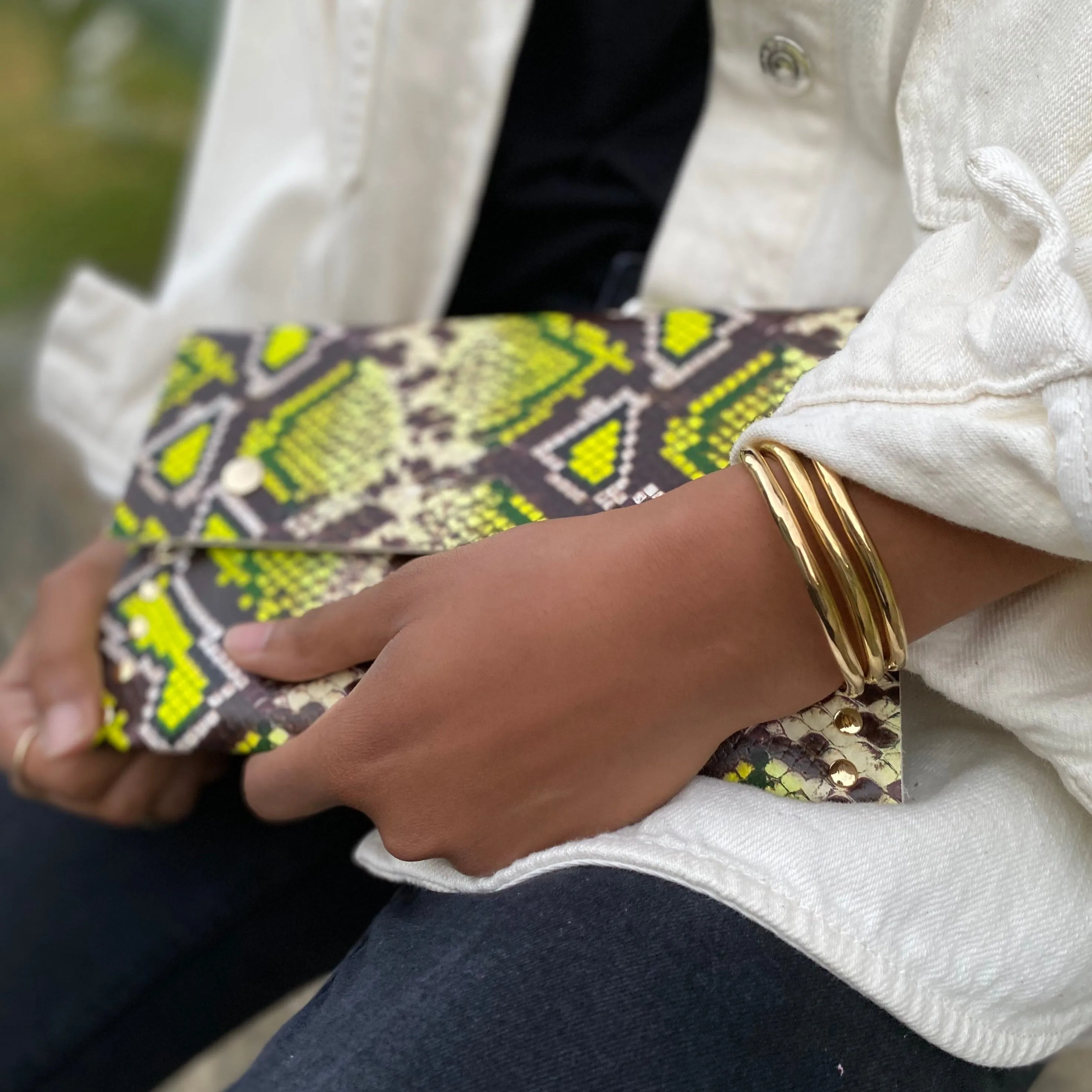 Raw Thin Cuff - 14K Gold Plated