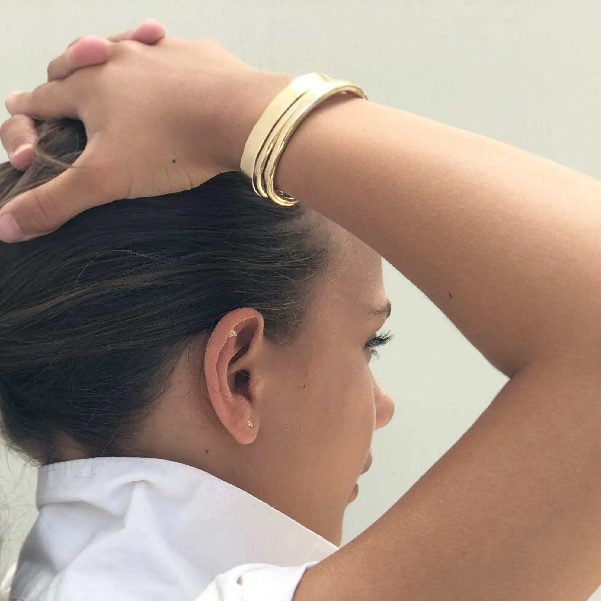 Raw Thin Cuff - 14K Gold Plated