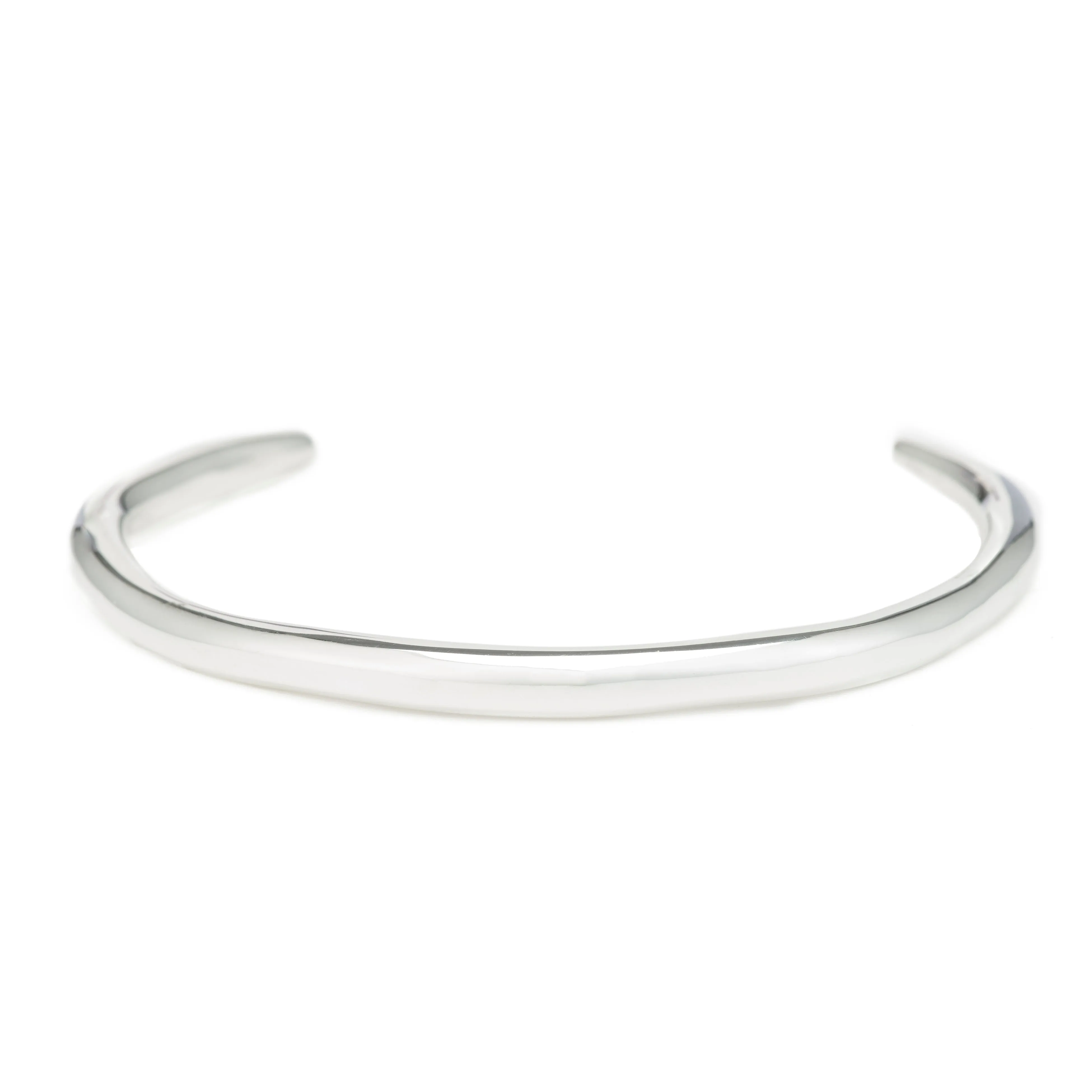 Raw Thin Cuff - Sterling Silver