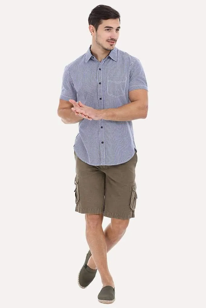Relaxed Fit Garment Dyed Washed Cargo Shorts