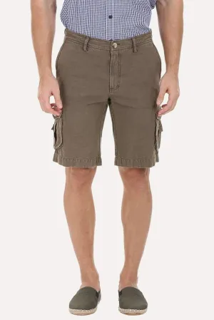 Relaxed Fit Garment Dyed Washed Cargo Shorts
