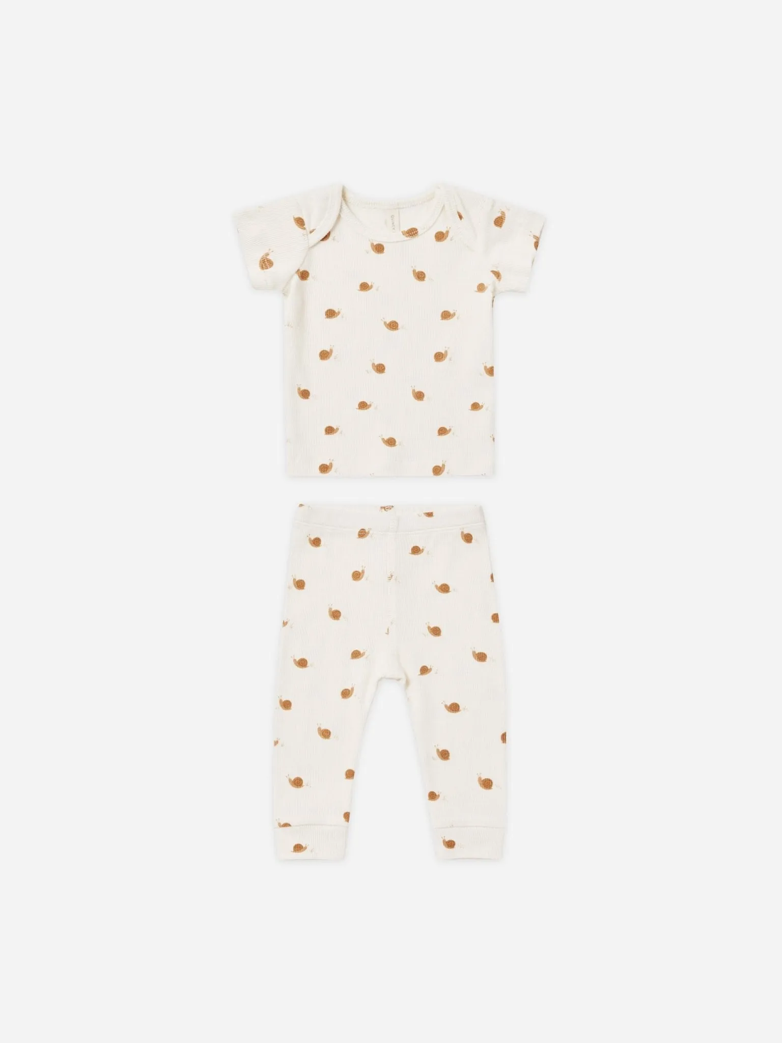 Ribbed Short Sleeve Tee   Legging Set || Snails