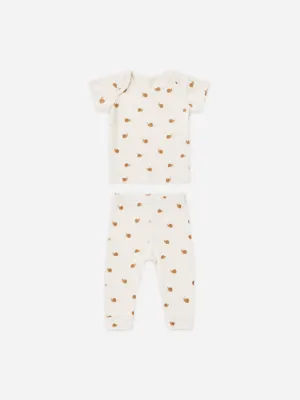 Ribbed Short Sleeve Tee   Legging Set || Snails